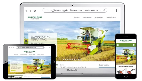 Multi-device optimised online agriculture machinery store designed using 100+ proffessional themes offered by StoreHippo