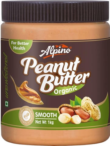 Alpino Organic Natural Peanut Butter Smooth (Unsweetened / Gluten Free / Non-GMO / Vegan)