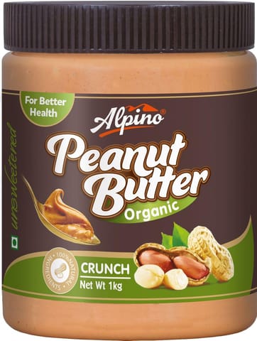 Alpino Organic Natural Peanut Butter Crunch (Unsweetened / Gluten Free / Non-GMO / Vegan)
