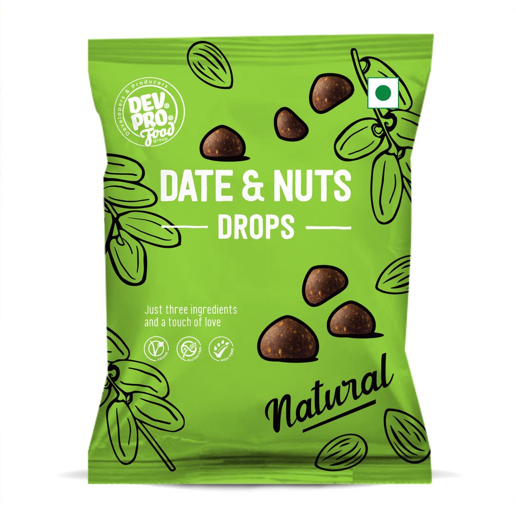 Dev. Pro. Date & Nuts Drops Natural with Fibre Coating