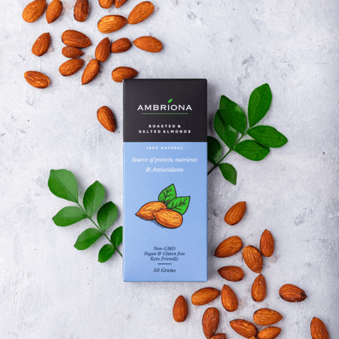 Roasted & salted almonds | 50 gm