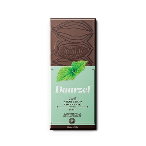 Dark Chocolate With Mint -  (70% Cocoa) Intense chocolate bar