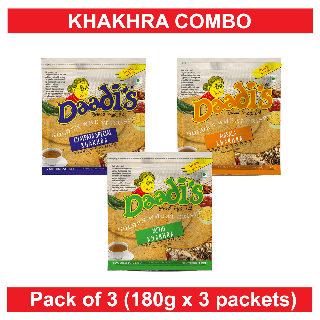 Khakhra 180g - (Pack Of 3) (Methi, Masala, Chatpata)