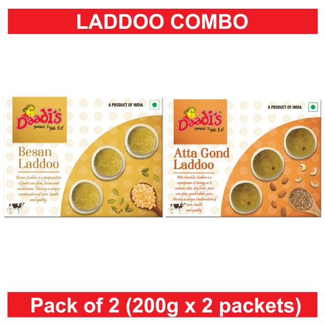 Pure Ghee Besan Laddoo & Atta Gond Laddoo 200g (Pack Of 2)
