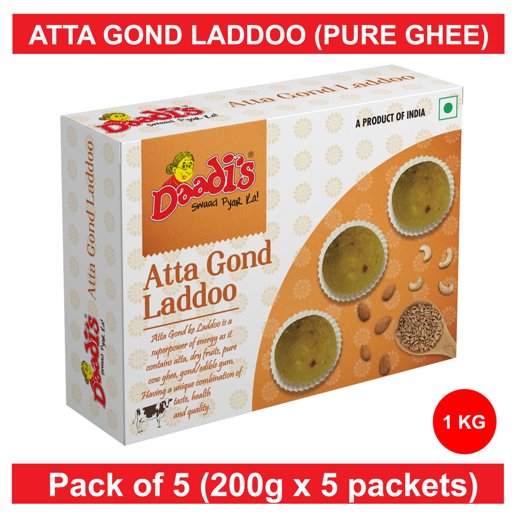 Atta Gond Laddoo Pure Ghee 200g (Pack Of 5)