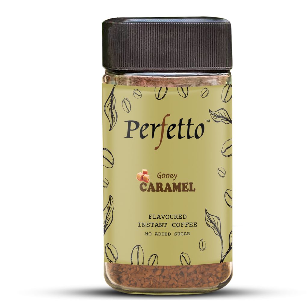 Caramel Flavoured Instant Coffee 50g Jar - Perfetto