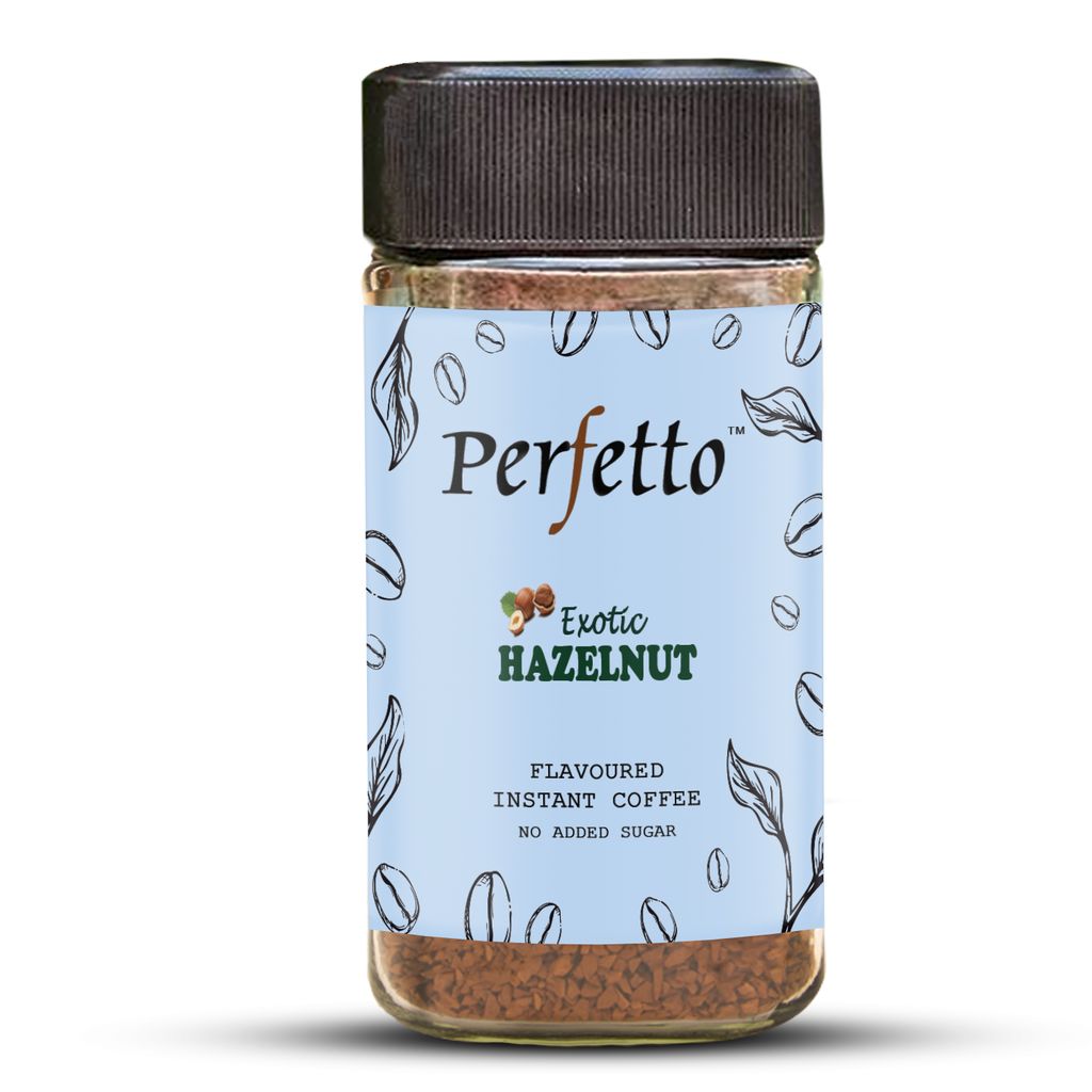 Hazelnut Flavoured Instant Coffee 50g Jar - Perfetto