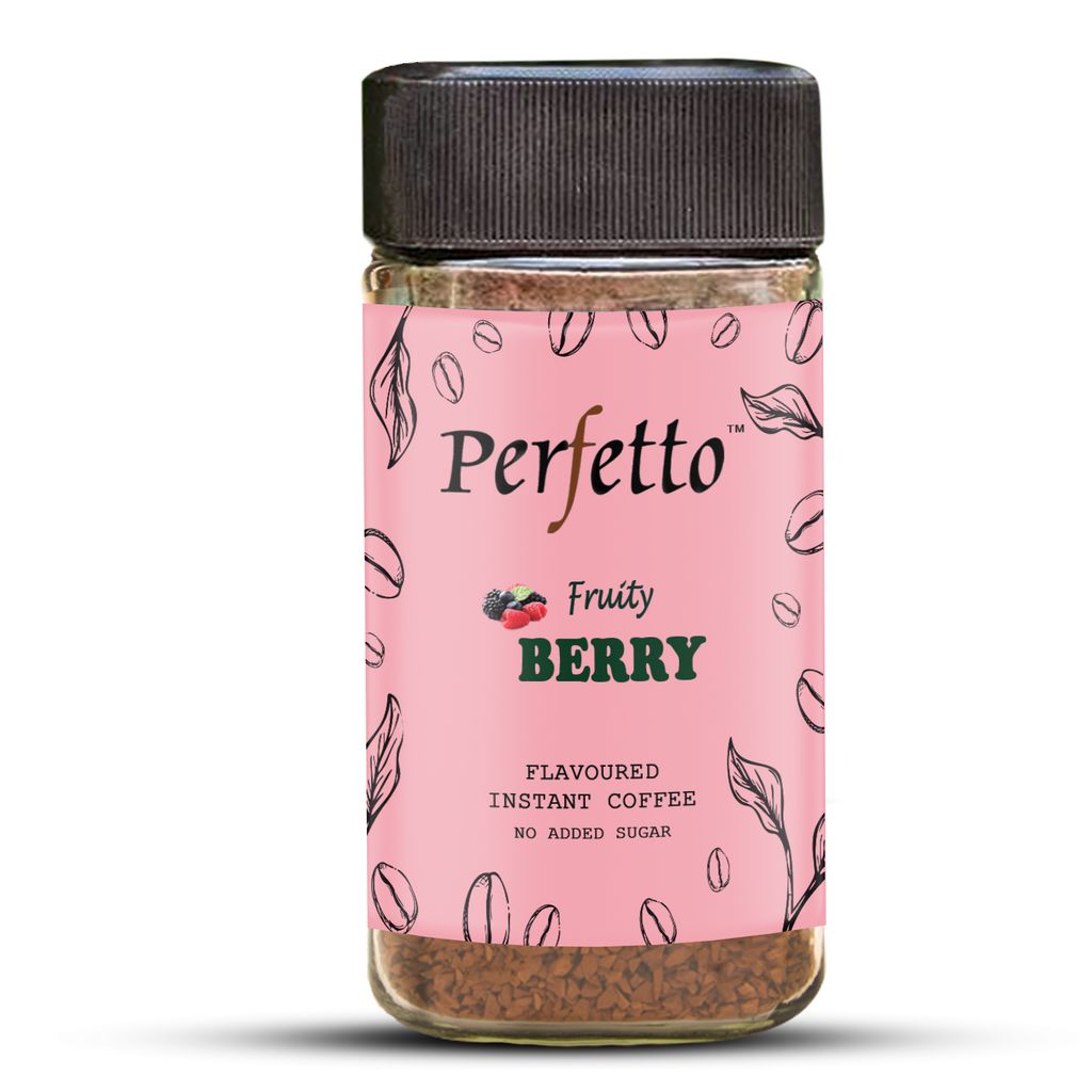 Berry Flavoured Instant Coffee 50g Jar - Perfetto