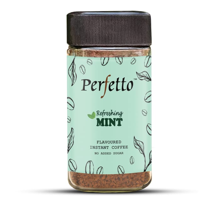 Mint Flavoured Instant Coffee 50g Jar - Perfetto