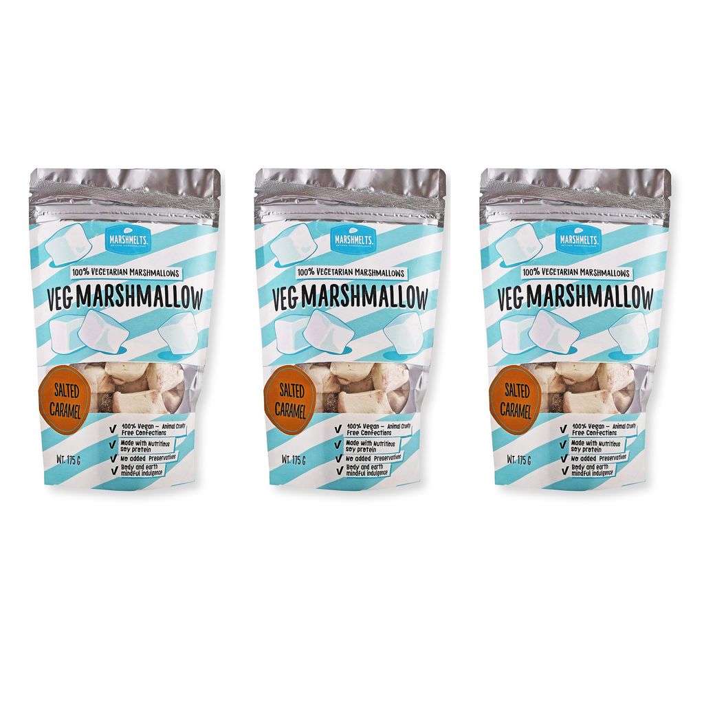 Salted Caramel Marshmallow - 175 g x 3 packs - Veg Marshmelts Marshmallow