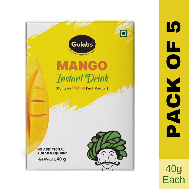 Gulabs Mango Instant Drink Powder (Pack of 5)