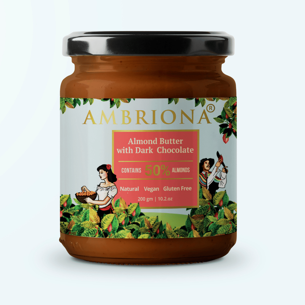 Almond Butter With Dark Chocolate | Contains 50% Almonds| Vegan | Gluten Free | Vegan | All Natural | High Protein
