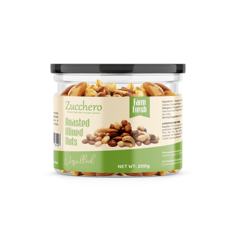 Roasted Premium Mixed Nuts | Unsalted - California Almond , Cashew , Peanuts , Pistachio