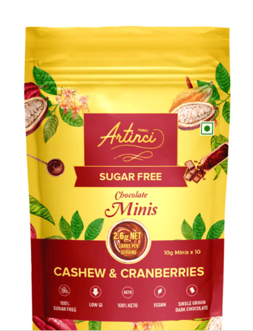 Cashew & Cranberries Chocolate Minis Sugar Free