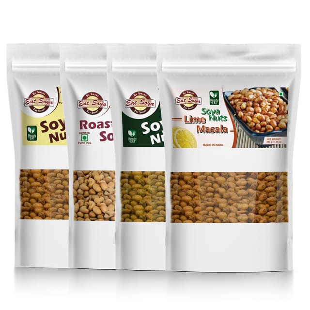 Roasted Soyabean And Soya Nuts - Maggi Masala, Magic Pudina, Lime Masala