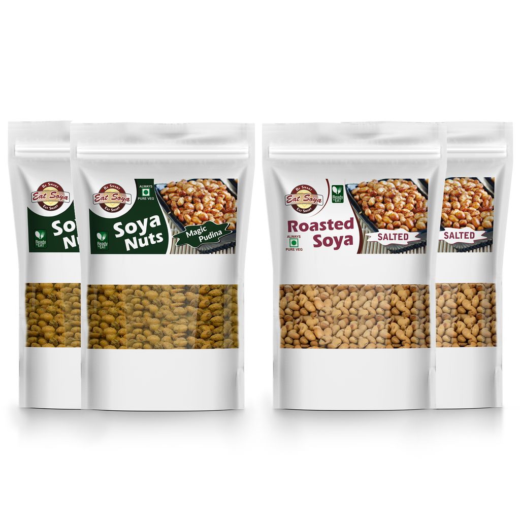 Soya Nuts - Magic Pudina And Roasted Soyabean - Salted Combo