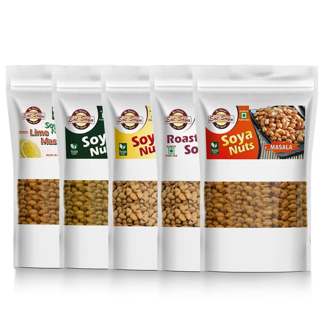 Roasted Soyabean - Salted And Soya Nuts - Magic Pudina, Lime Masala, Salted, Masala Combo