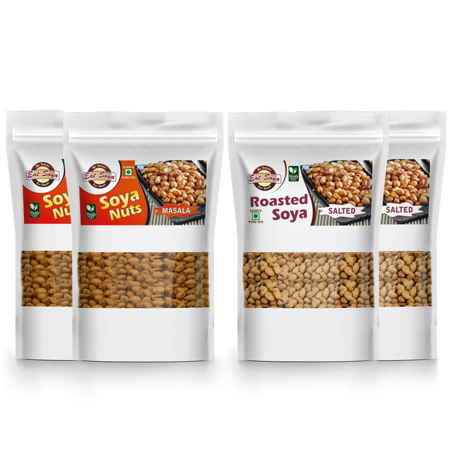 Soya Nuts - Masala And Roasted Soyabean - Salted Combo