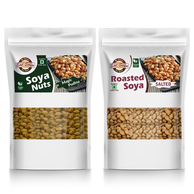 Roasted Soybean - Salted And Soya Nuts - Magic Pudina Combo