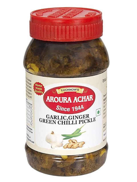 Garlic Ginger Green Chili Pickle