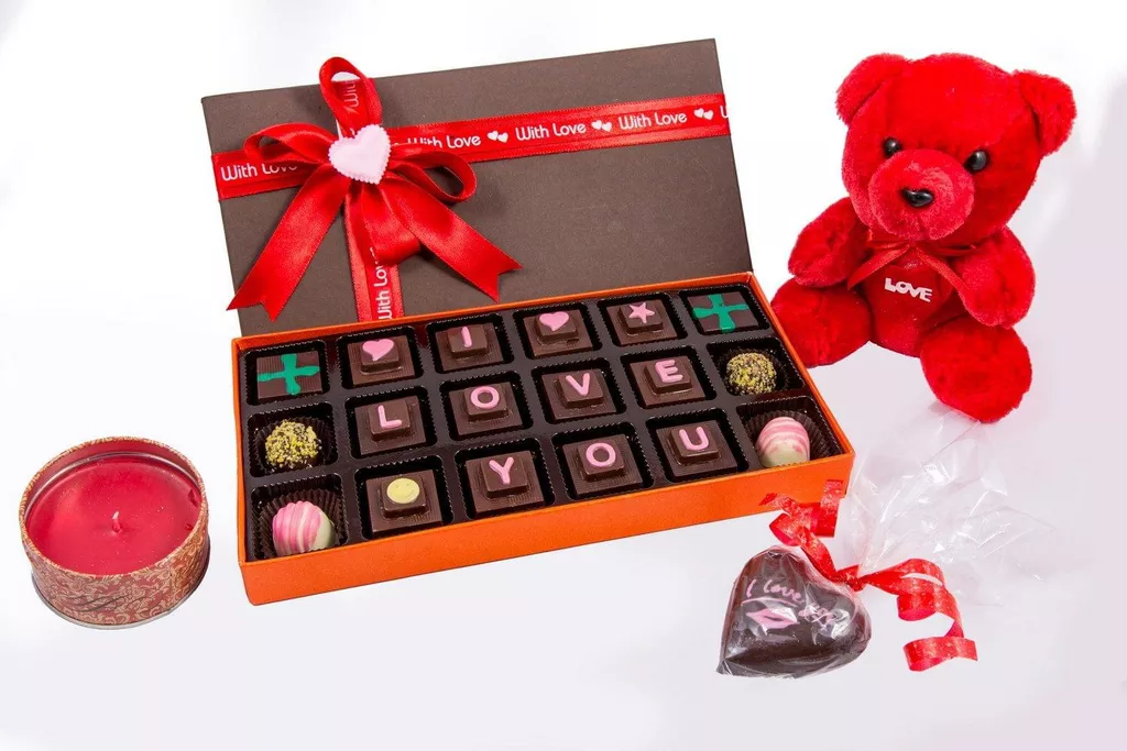 I Love You Chocolate Box With Teddy And Candle 300gm