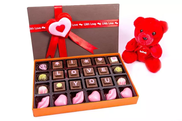 I Love You Chocolate Box With Teddy 320gm