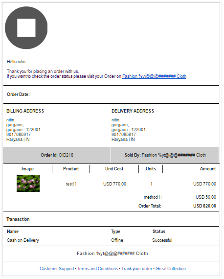 Order Confirmation