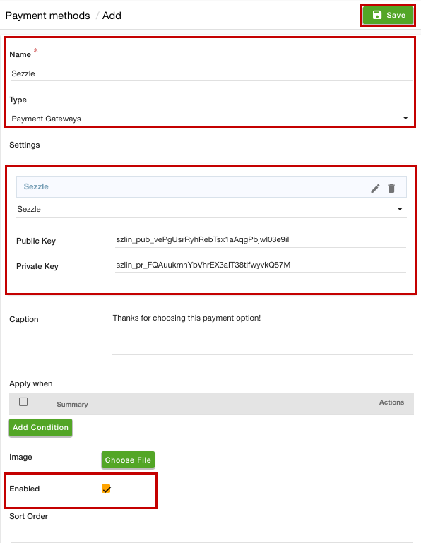 Add payment method
