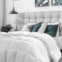 (KING)Casa Decor Silk Touch Quilt 360GSM All Seasons Antibacterial Hypoallergenic - King - White