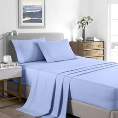 (SINGLE) Casa Decor 2000 Thread Count Bamboo Cooling Sheet Set Ultra Soft Bedding - Light Blue