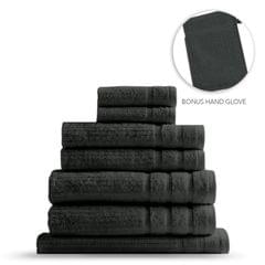 Royal Comfort Eden Egyptian Cotton 600GSM 8 Piece Luxury Bath Towels Set - Granite