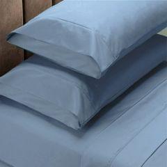 (KING)Renee Taylor 1500 Thread Count Pure Soft Cotton Blend Flat & Fitted Sheet Set - King - Indigo