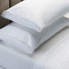 (KING)Renee Taylor 1500 Thread Count Pure Soft Cotton Blend Flat & Fitted Sheet Set - King - White