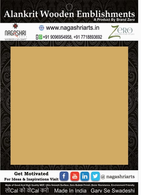 Brand Zero MDF Square Plaques Straight Corner - Select Your Preference Of Size & Thickness