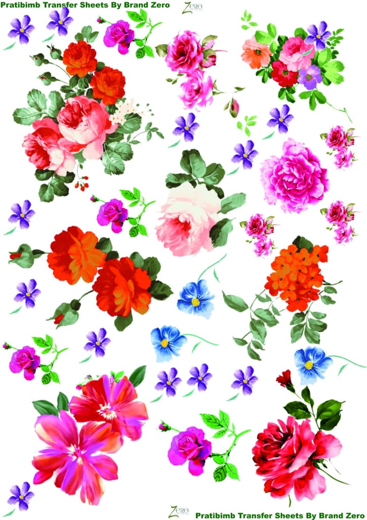 Brand Zero Pratibimb Transfer Sheets - Florals
