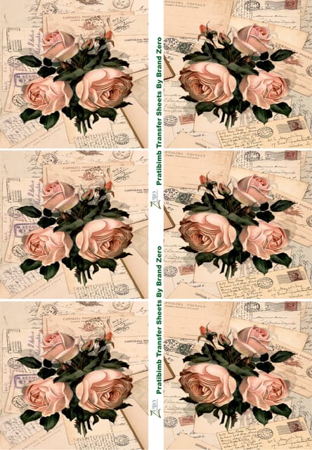 Brand Zero Pratibimb Transfer Sheets - Vintage Roses