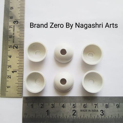 Brand Zero Pack of 6 pcs Medium Size White color Plastic Jumka making Base