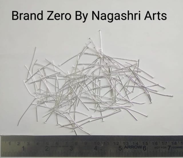 Brand Zero Pack of 20 Gms - 35mm Length Silver Headpins