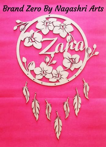Brand Zero MDF Orchids Flower Personalized Dream Catcher Wall Hanging - Get Yours Done Now