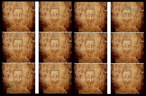 Brand Zero Luxury Speciality Decoupage Paper - Buddha Face Dark Brown Tiles