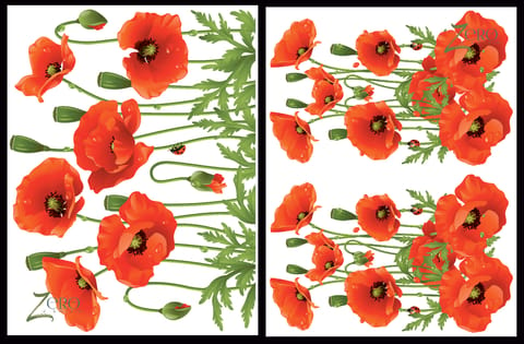 Brand Zero Luxury Speciality Decoupage Paper - Poppy Love