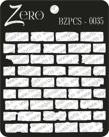 Brand Zero Pratibimb Craft Stencil - Code: BZPCS-0035 -Grungy Brick Wall Stencil