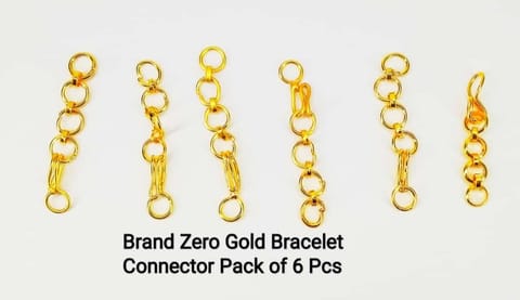 Brand Zero Gold Chain Hook / Bracelet Connector - Set Of 6 pcs