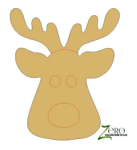 Brand Zero Pre Marked MDF Base - Reindeer Design 2 - Select Your Preference Of Size & Thickness