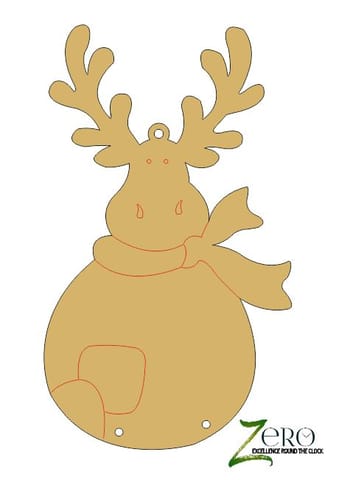 Brand Zero Pre Marked MDF Base - Reindeer Design 3 - Select Your Preference Of Size & Thickness