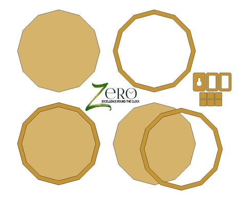Brand Zero MDF Plate With Rim - Dodecagon Shape - Select Your Preference Of Size & Thickness