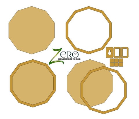Brand Zero MDF Plate With Rim - Decagon Shape - Select Your Preference Of Size & Thickness