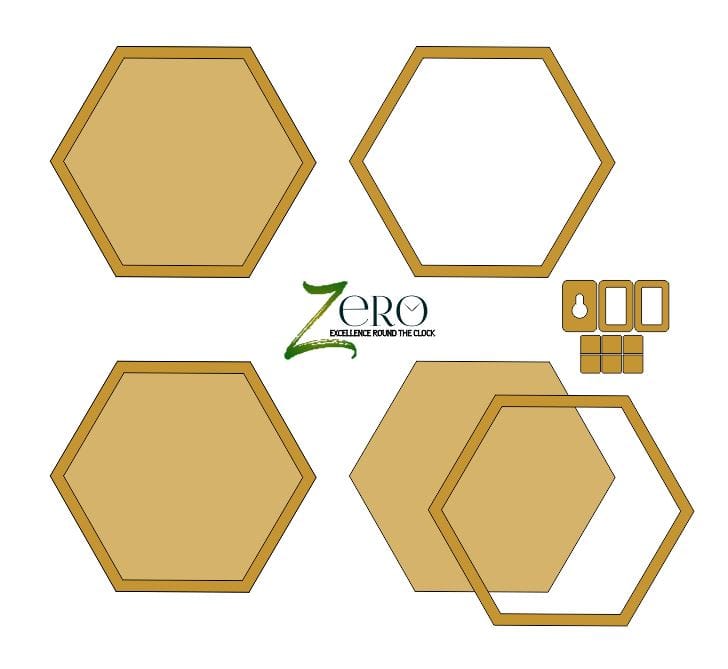 Brand Zero MDF Plate With Rim - Hexagon Shape - Select Your Preference Of Size & Thickness