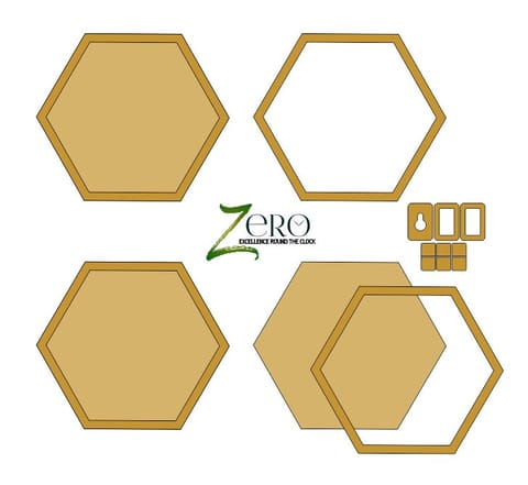 Brand Zero MDF Plate With Rim - Hexagon Shape - Select Your Preference Of Size & Thickness