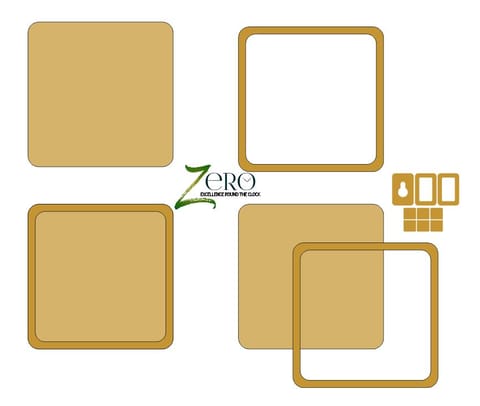 Brand Zero MDF Plate With Rim - Round Corner Square Shape - Select Your Preference Of Size & Thickness